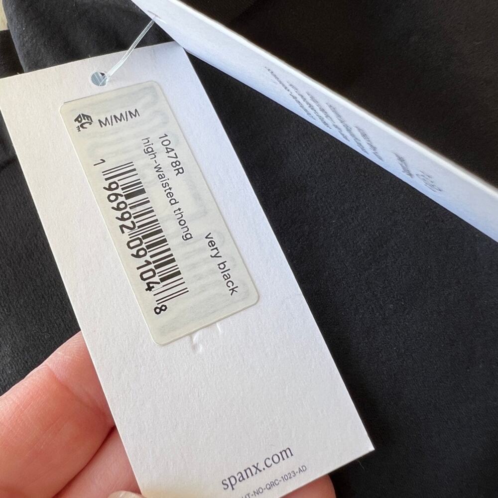 SPANX SPANXsculpt Power Series High-Waisted Thong Shapewear Black - Picture 3 of 5
